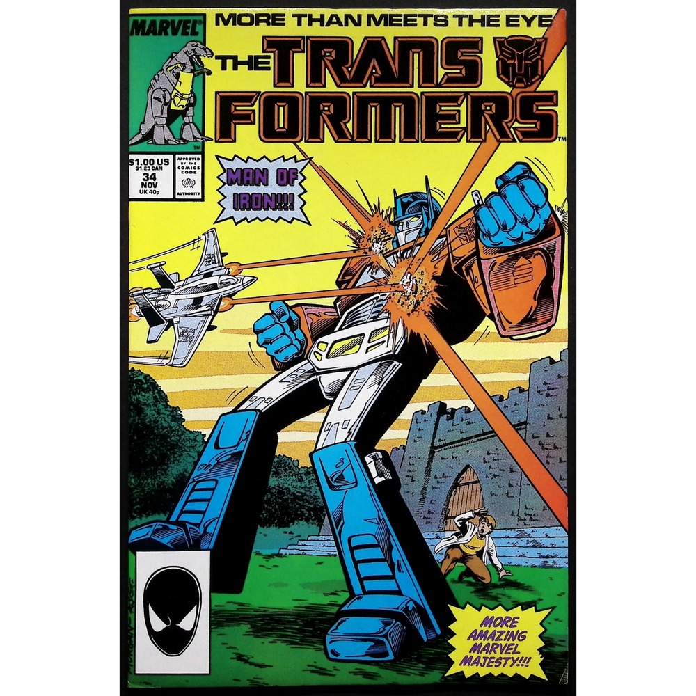 Marvel Comic Book The Transformers #34 Man of Iron 1985